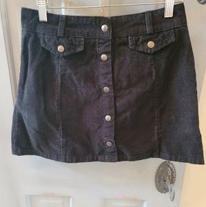 Corduroy button up mini skirt